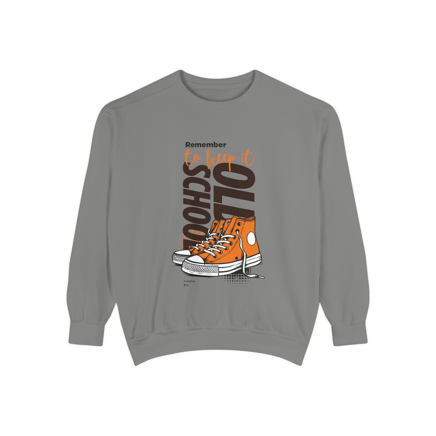 Retro Garment-Dyed Sweatshirt with Converse Design, Unisex Casual Wear, Cozy Fall Fashion, Gift for Friends, Remember to Keep it 110