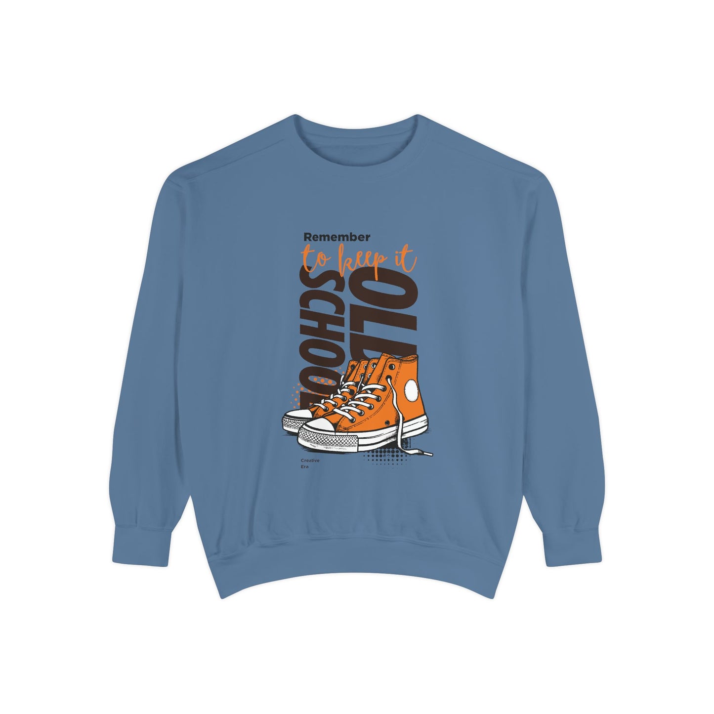 Retro Garment-Dyed Sweatshirt with Converse Design, Unisex Casual Wear, Cozy Fall Fashion, Gift for Friends, Remember to Keep it 110
