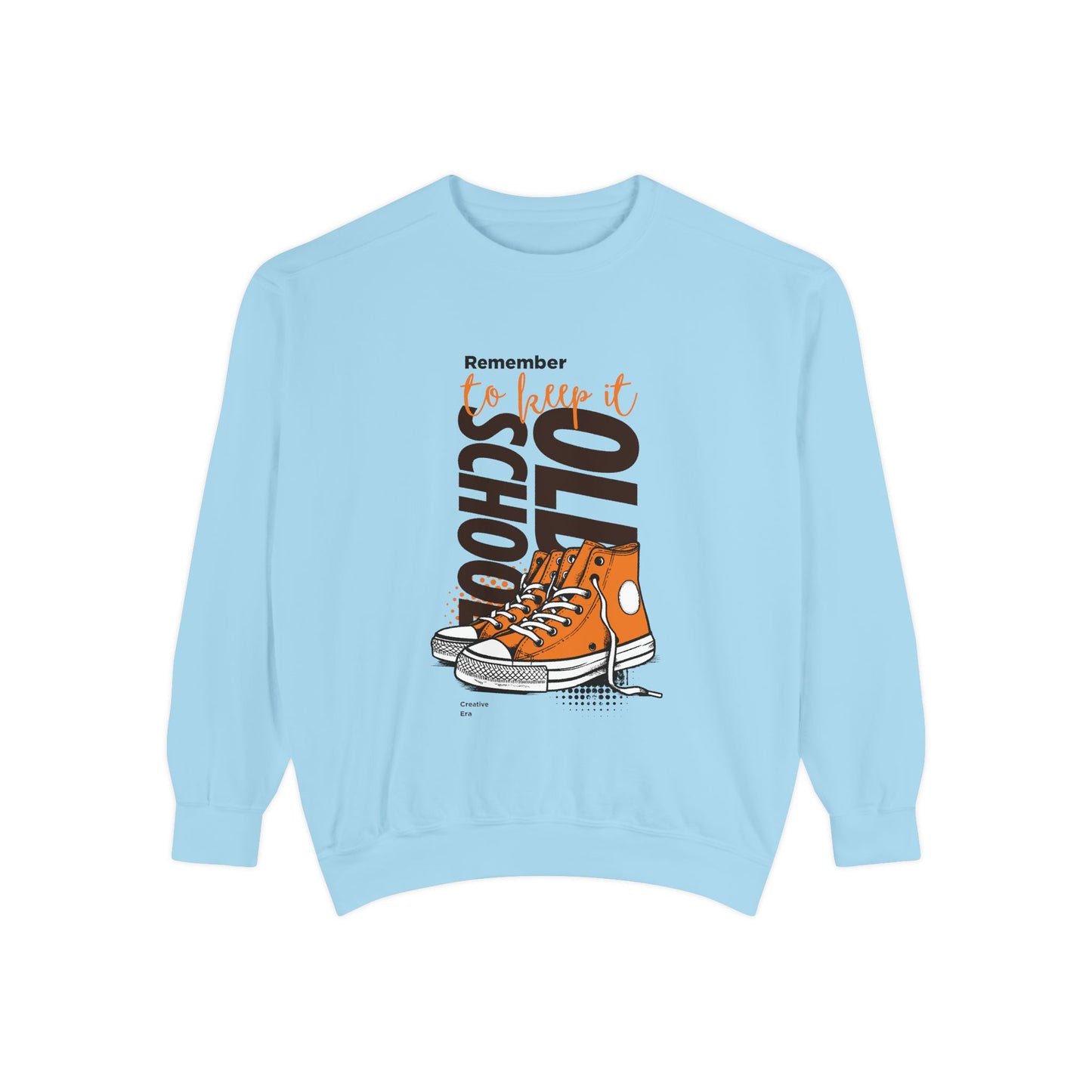 Retro Garment-Dyed Sweatshirt with Converse Design, Unisex Casual Wear, Cozy Fall Fashion, Gift for Friends, Remember to Keep it 110