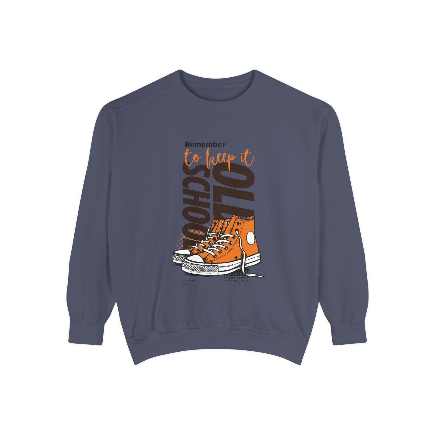 Retro Garment-Dyed Sweatshirt with Converse Design, Unisex Casual Wear, Cozy Fall Fashion, Gift for Friends, Remember to Keep it 110